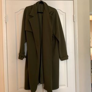Boohoo Plus Size Green Coat